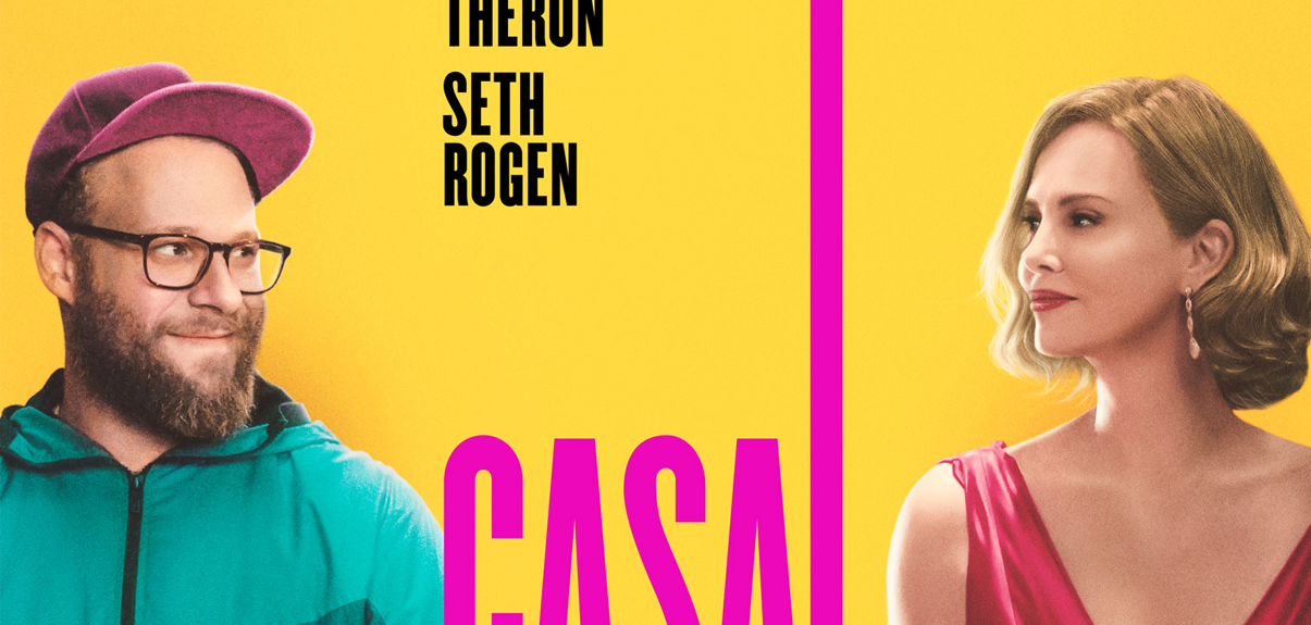  Seth Rogen e Charlize Theron flertam no pôster final de ‘Casal Improvável’